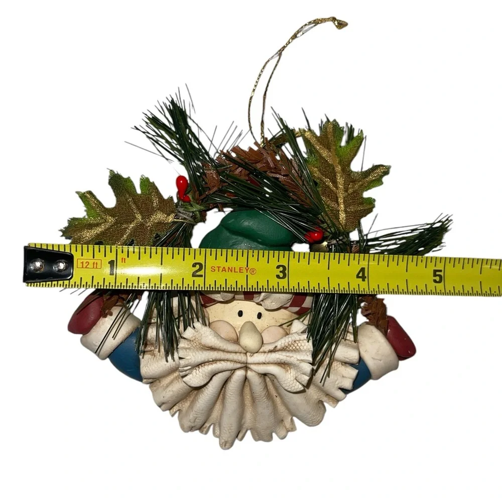 Pier 1 Vintage Santa Clay Ornament